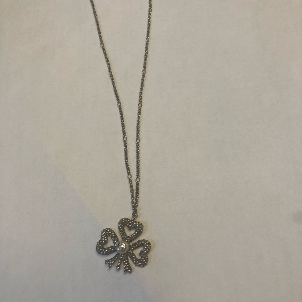 Gucci Sterling Silver Pendant Necklace New authentic clover - Picture 3 of 11